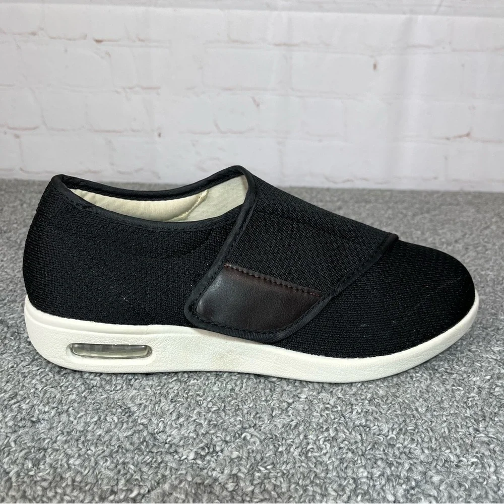 YOUYUN Unisex Men 7.5 Women 8.5 Black Breathable Diabetic Ortho Shoes NEW